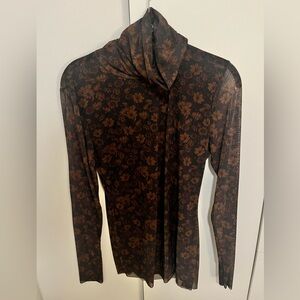 Ganni Mesh Long sleeve turtleneck